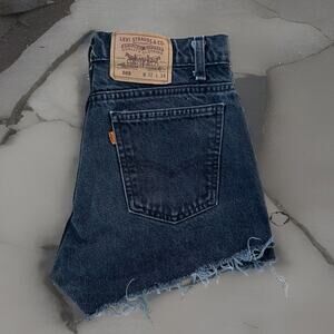 Vintage Levis 505 Shorts Women's 31 Black 80s Denim Made in USA Jorts Summer